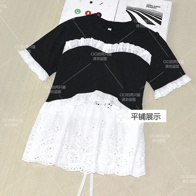 Наряд K-pop женские кружевные топы танцевальный наряд черная праздничная одежда