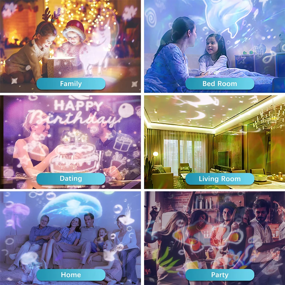 Настольный светодиодный проектор светильник для украшения комнаты вращающаяся