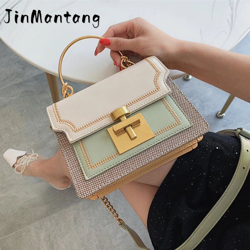 

Chain Tote Bag Fashion Contrast Color 2023 New Women Messenger Bag Flap Lady Handbag Crossbody Shoulder Sac Female Purses Bolsas