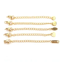 10pcspack gold stainless steel diy extended lobster clasps connector necklace extension tail chain bracelet