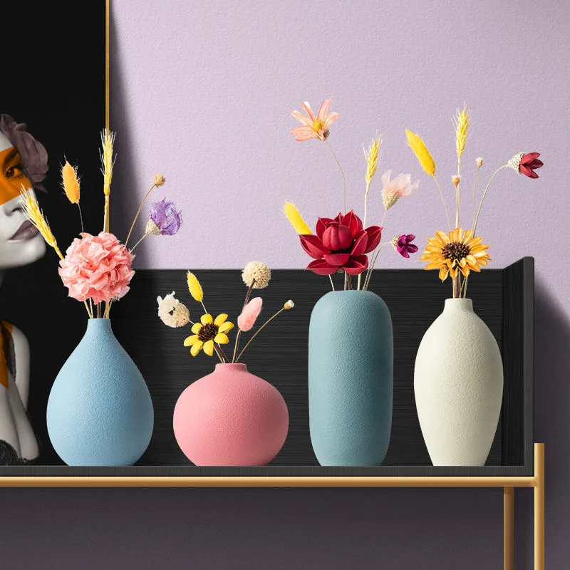 

Vase ceramic living room TV cabinet flower arrangement Nordic room home furnishing creative porch dry flower wine cabinet decora