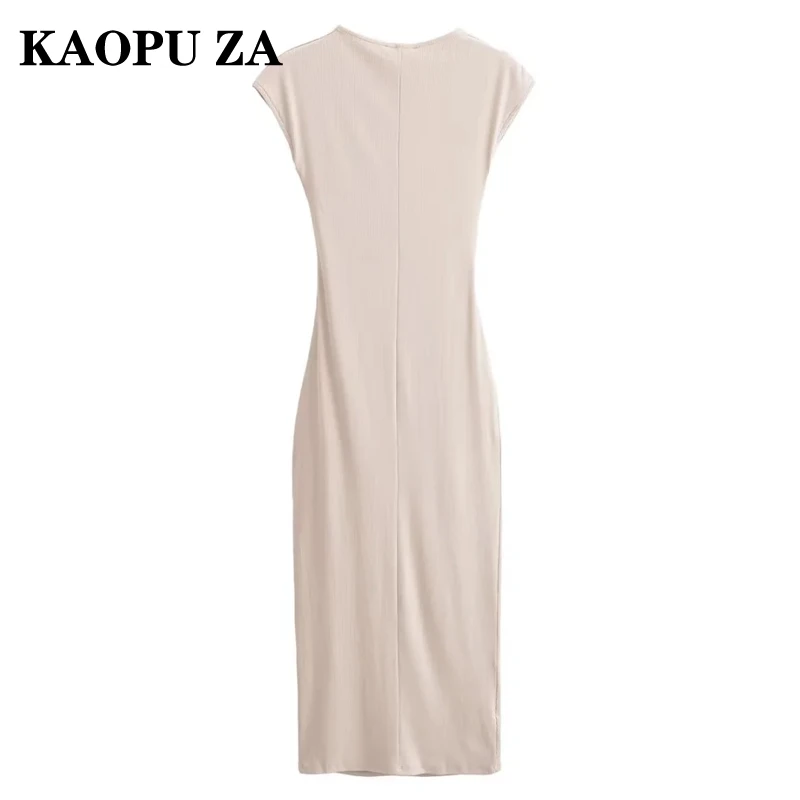 KAOPU ZA 2024 осеннее новое женское элегантное платье с короткими рукавами женский топ
