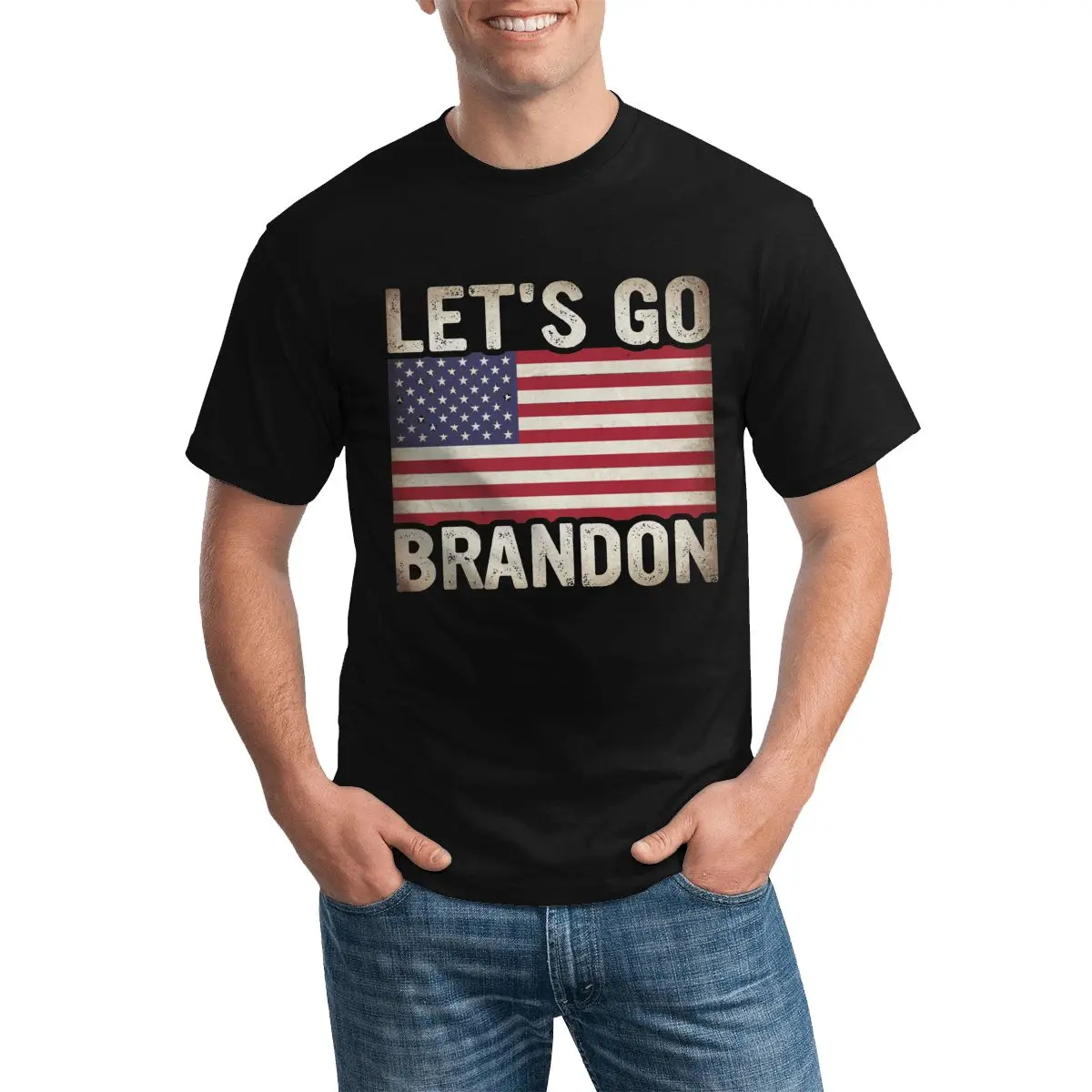 

Футболки Брендона от Let's Go, новая футболка с круглым вырезом и цитатами президента, Классическая пляжная Мужская футболка