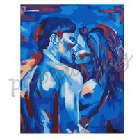 abstract graffiti 5d diamond painting character couple kiss blue red full drill embroidery cross stitch kit rhinestone art decor