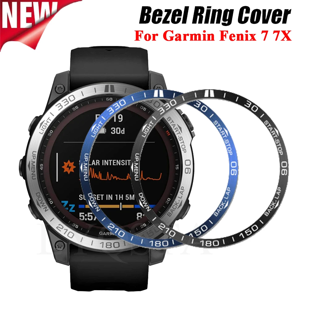 

Metal Rings For Garmin Fenix 7 7S 7X Smart Watch Bezel Ring Stainless Steel Adhesive Anti-scratch Protective Cover Accessories