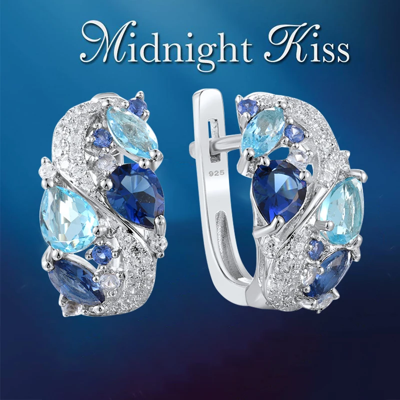 

серьги 2022 тренд серьги кольца бижутерия сережки необычные серьЖенские серьги-кольца с сапфировым кристаллом, роскошные дизайнерские ювели...