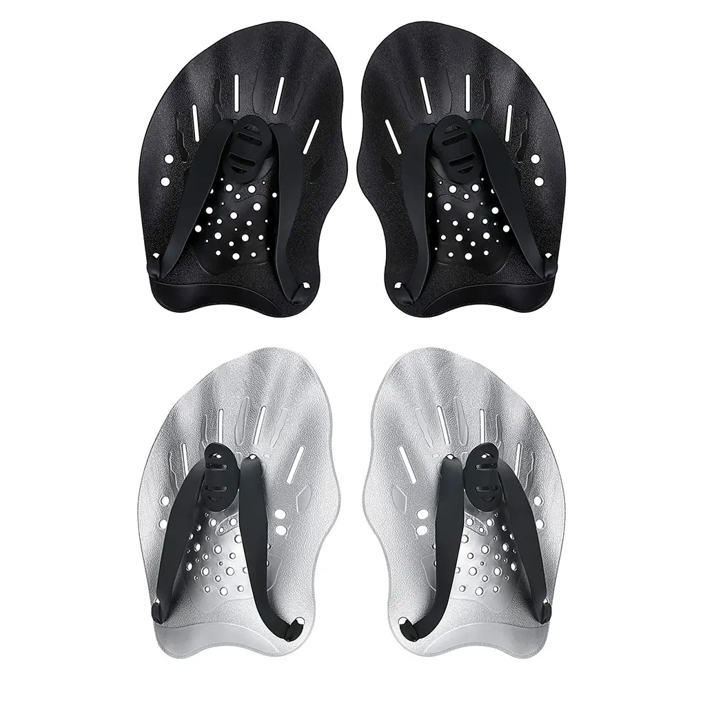 

1 Pair Swimming Hand Paddles Security Training Gloves Webbed Beginner Plastic Breaststroke Posture Accessories