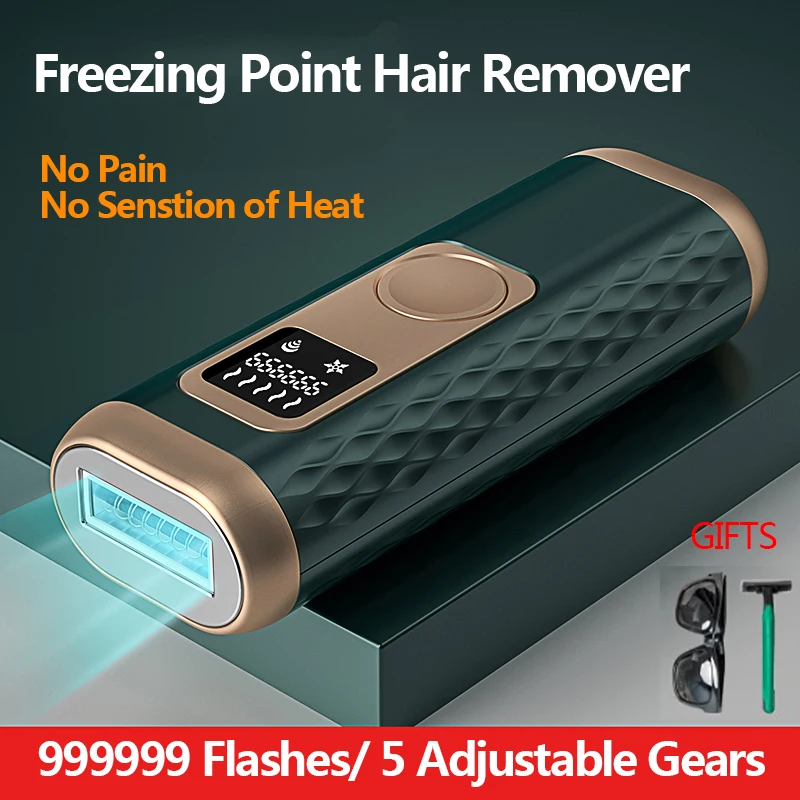 999999 Flashes Freezing Piont IPL Hair Removal Laser Epilator Pulsed Light Depilator LCD Display Maquina De Cortar Cabello
