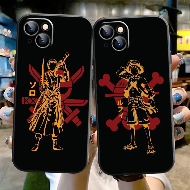 

One Piece Phone Cases For iPhone 12 11 Pro Max 13 Mini 7 8 Plus X XS XR Xs Max 6 6S SE 2020 Japan Anime Soft Silicon Black Cover