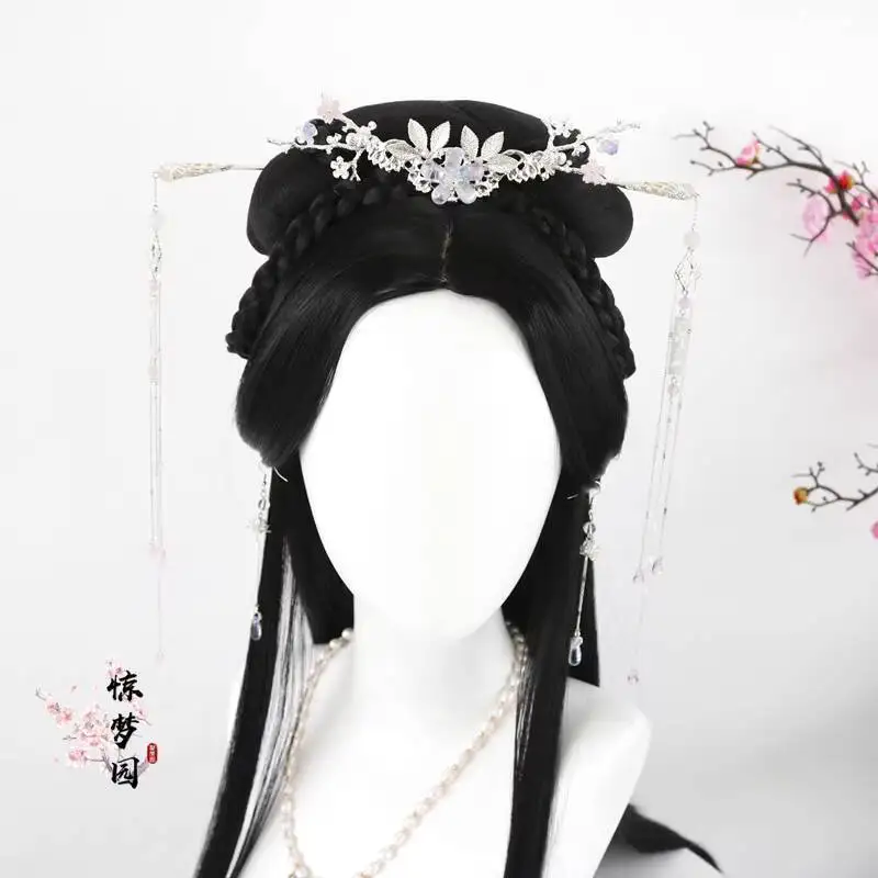 Фото Парик Hanfu в древнем стиле Dream Garden для женщин, парик на всю голову супер феи, юбка Ru, длинный прямой парик на всю голову №4
