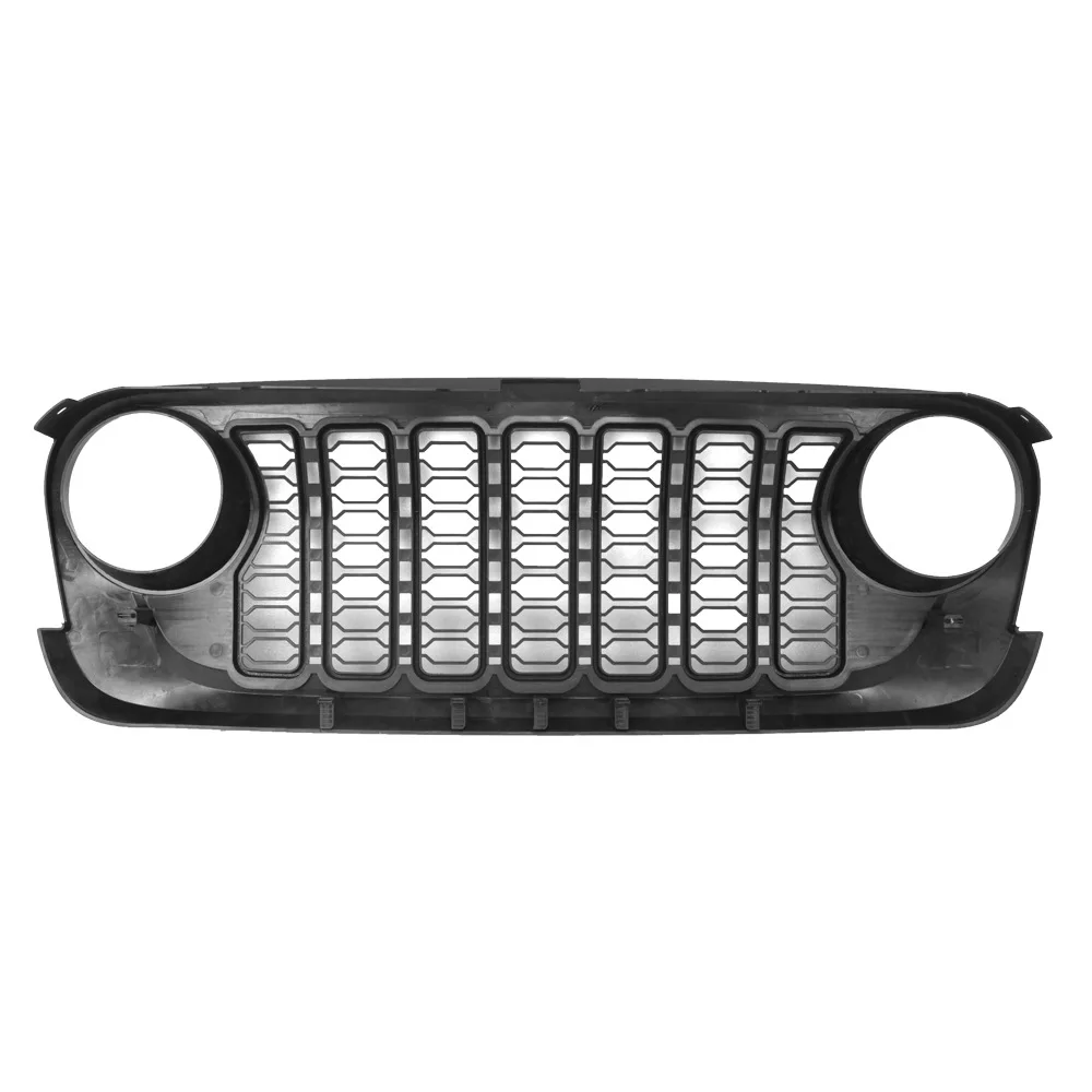 Фото Подходит для JEEP Wrangler 2007-2017 JK, а также для JL 2024 года, решетка радиатора матово-черного цвета, для переоборудования старой модели JK в новую модель с решеткой. №3