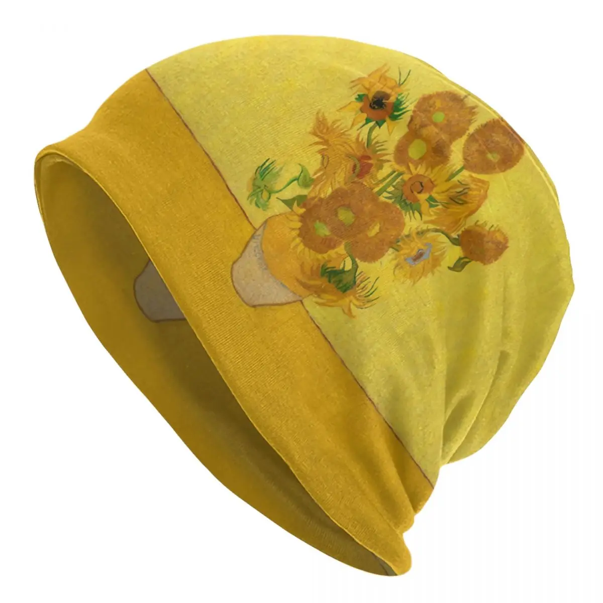 

Шляпа с подсолнухами Винсента Ван Гога, вязаные шапки для мужчин и женщин, модные теплые зимние шапочки унисекс, облегающие шапки, шапка