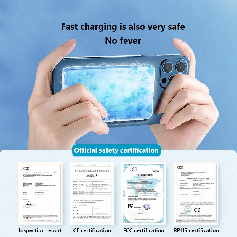 Фото Новинка 2021, портативный магнитный беспроводной внешний аккумулятор 10000 мАч, 15 Вт, быстрое зарядное устройство для iPhone 12 13 Pro Max, внешняя батар... №5