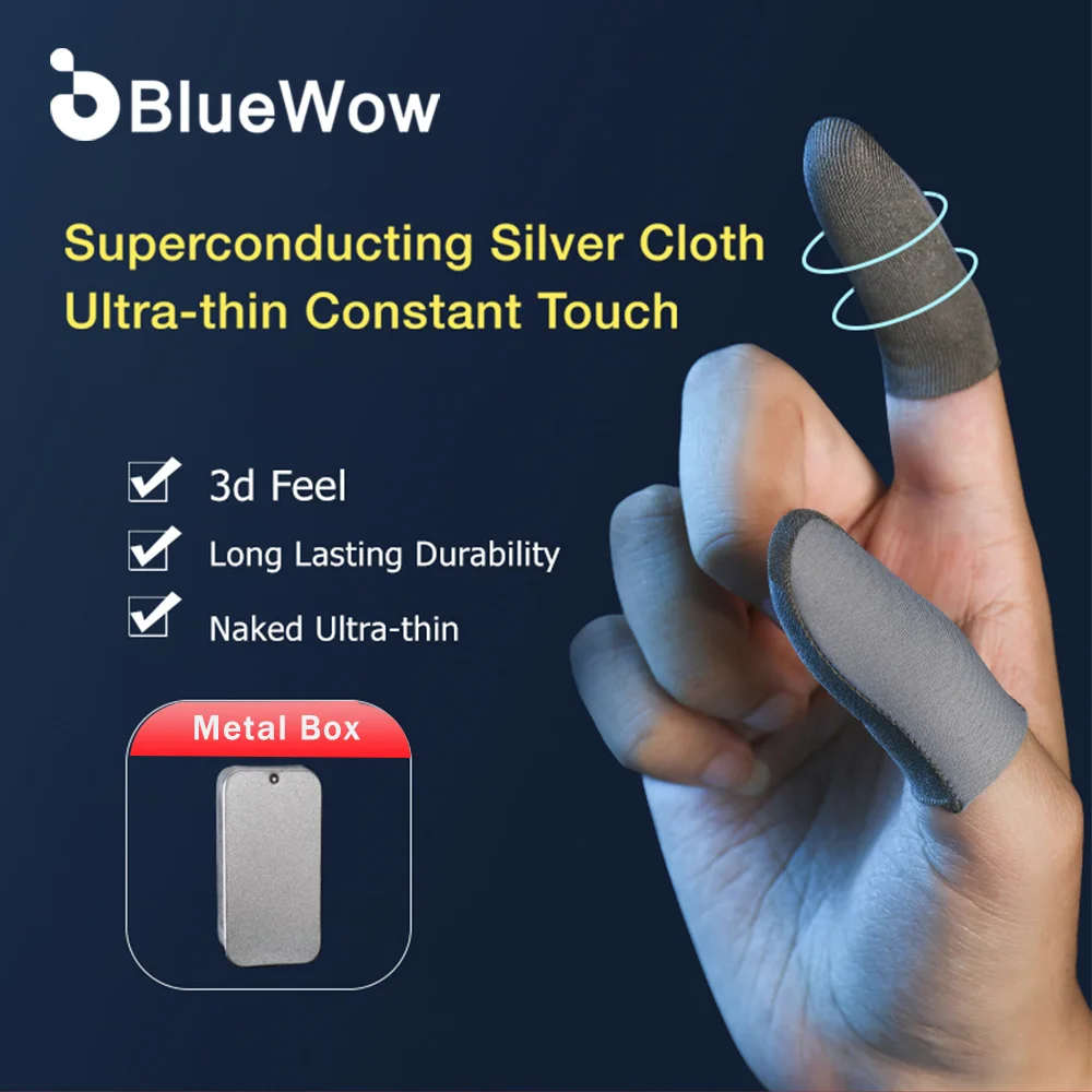 

Silver-cloth Mobile Gaming Finger Sleeve Sensitive 0.25mm thin washable Finger Sleeve Finger Gloves For PUBG Mobile Gaming