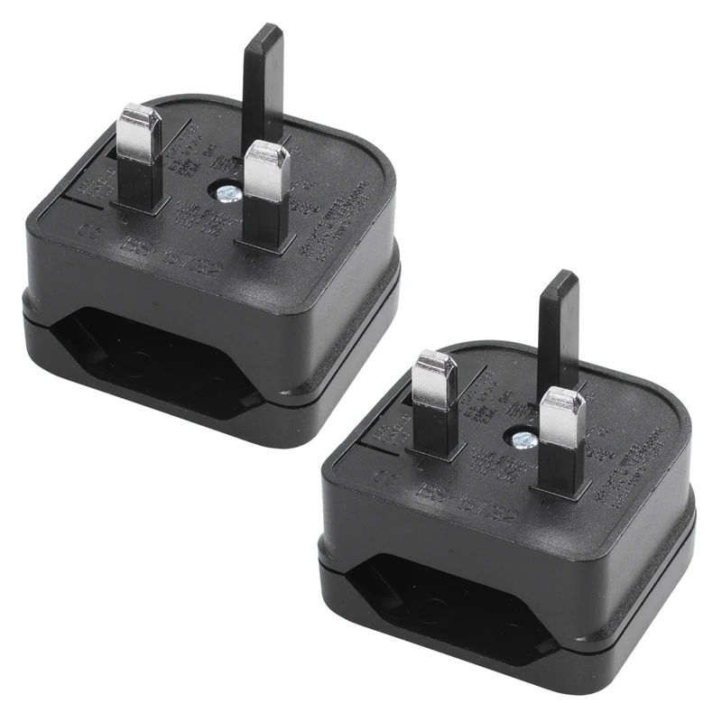

3X Euro 2 Pin To 3 Pin Converter Plug Adapter Black