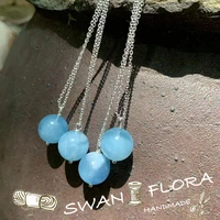 natural aquamarine choker necklace for women gemstone high quality jewelry design handmade cute choker