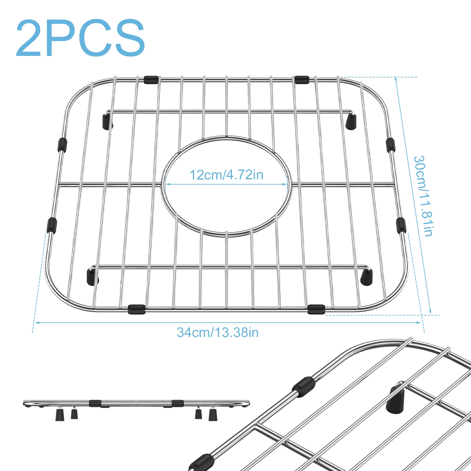 

Сетка для кухонной раковины из нержавеющей стали 304, 2 шт.