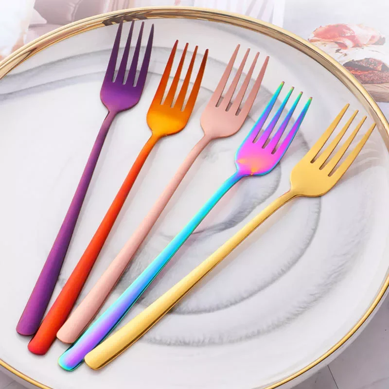 New in Dinnerware Western Style Stainless Steel Restaurant Party Supplies Dinner Fork Multi Purpose Long Handle