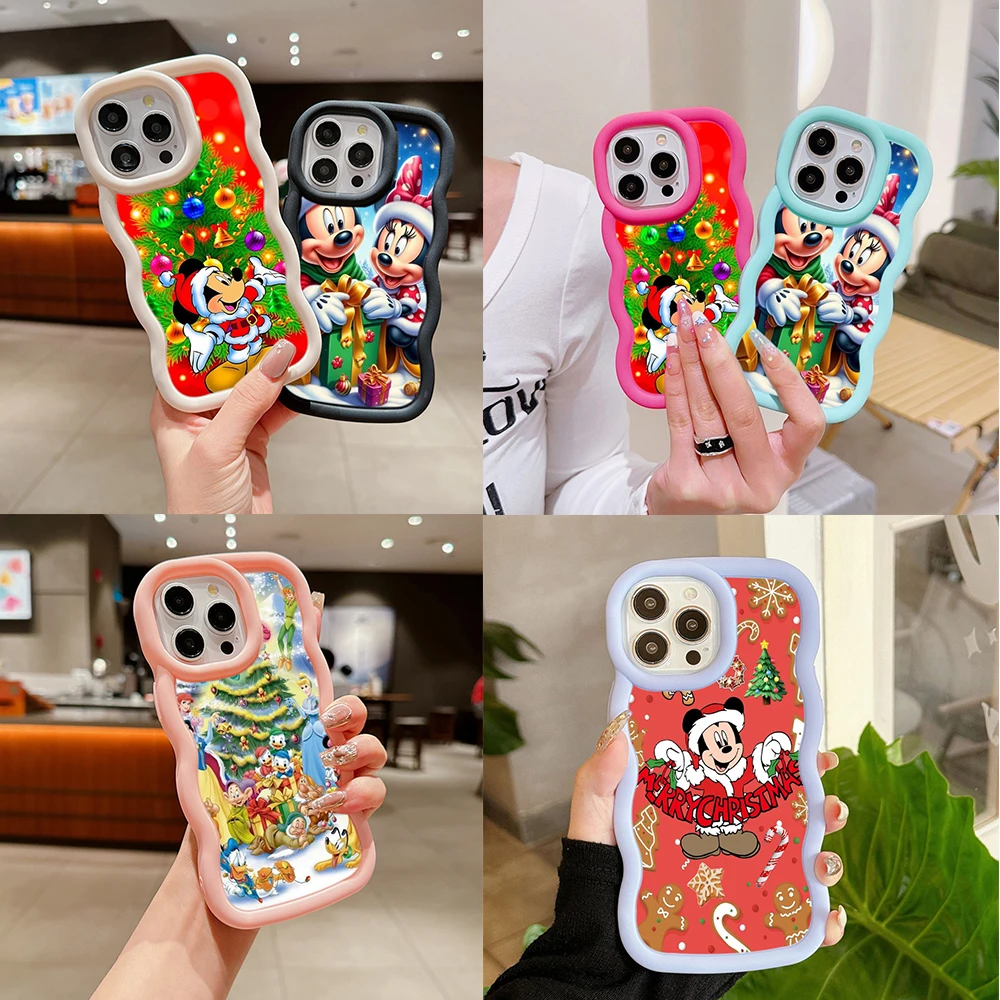Samsung A04 A04E A05S A06 A14 A54 A15 A25 A35 A55 Soft Phone Case Macaron Big wave Cover SS205 Mickey Minnie Christmas Merry