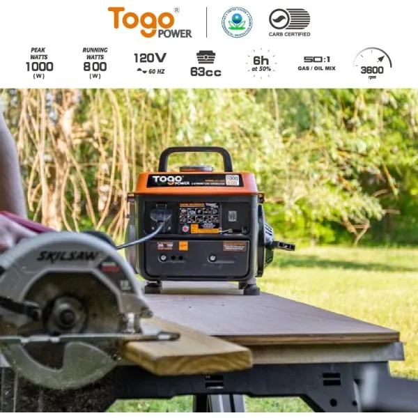 Портативный генератор TogoPower 1000 Вт бензиновый для резервного домашнего
