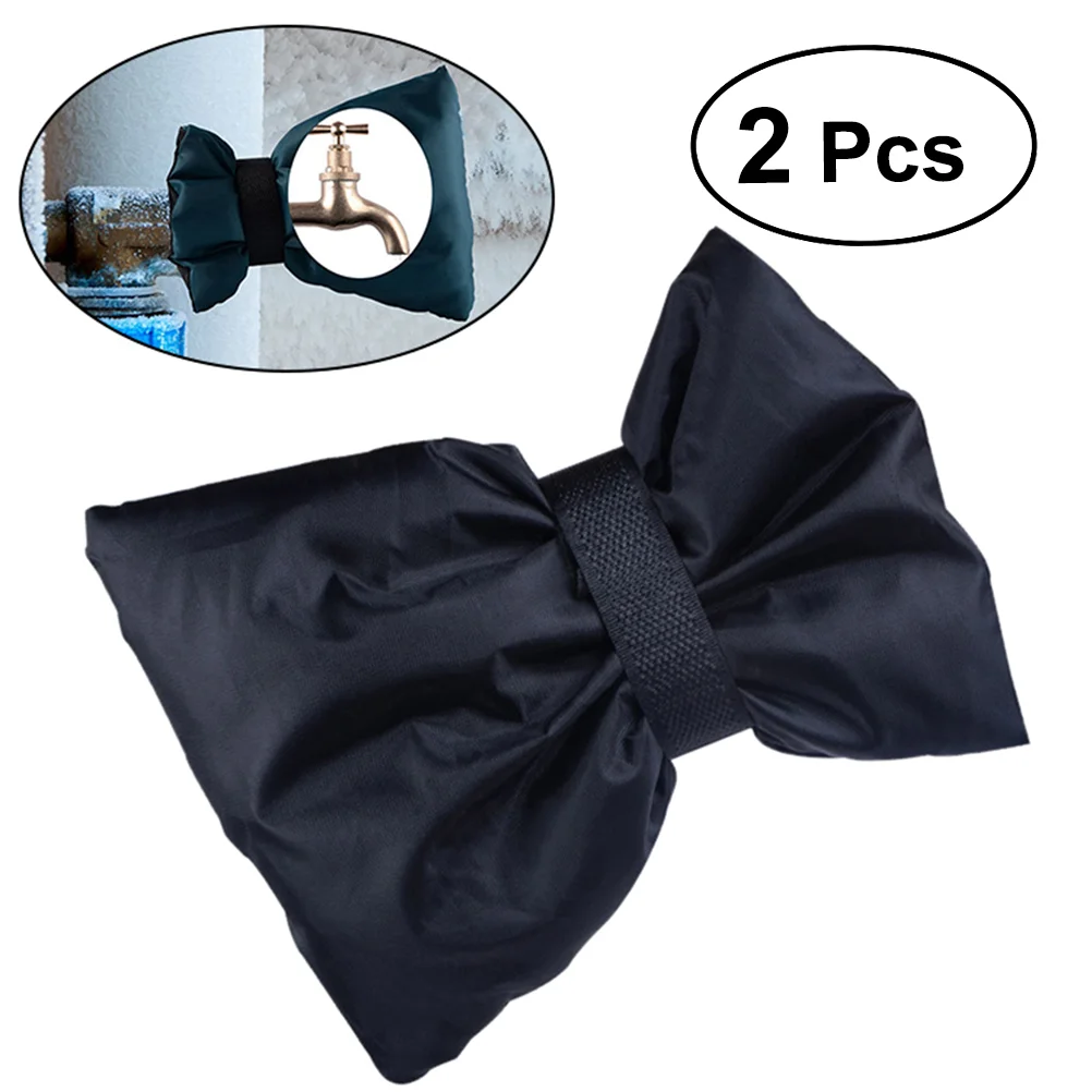 

2pcs Outdoor Covers Warm Protector Waterproof Cover for Freeze Protection(Black)