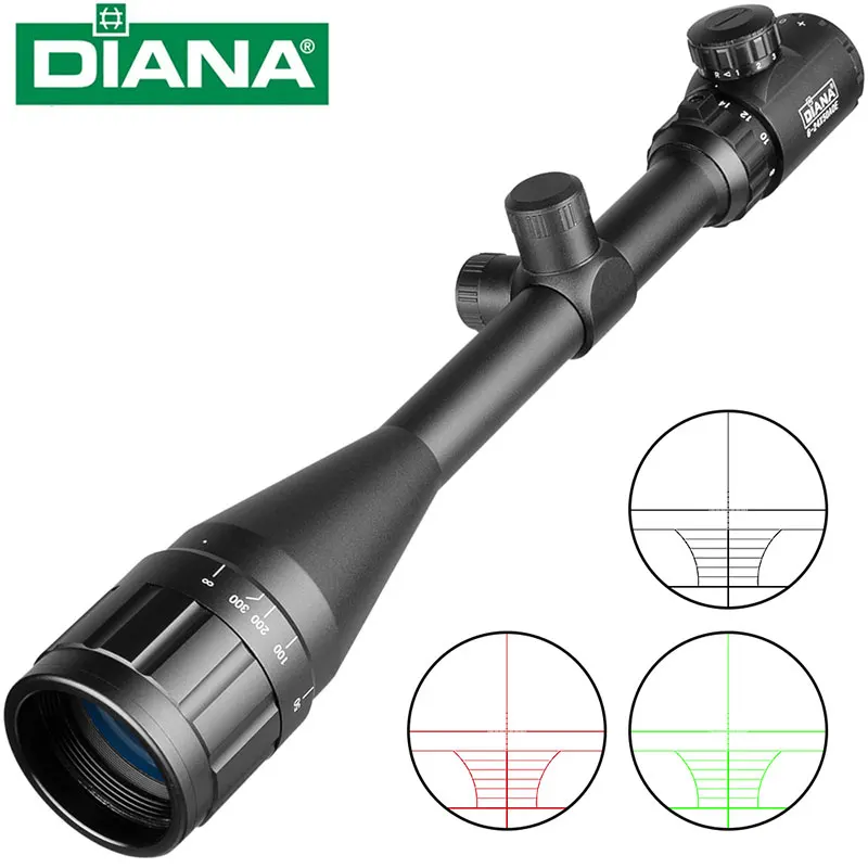 

Тактическая Винтовка Diana 6-24x50 Aoe, зеленая, красная точка, снайперская Экипировка, оптический точечный прибор для винтовки