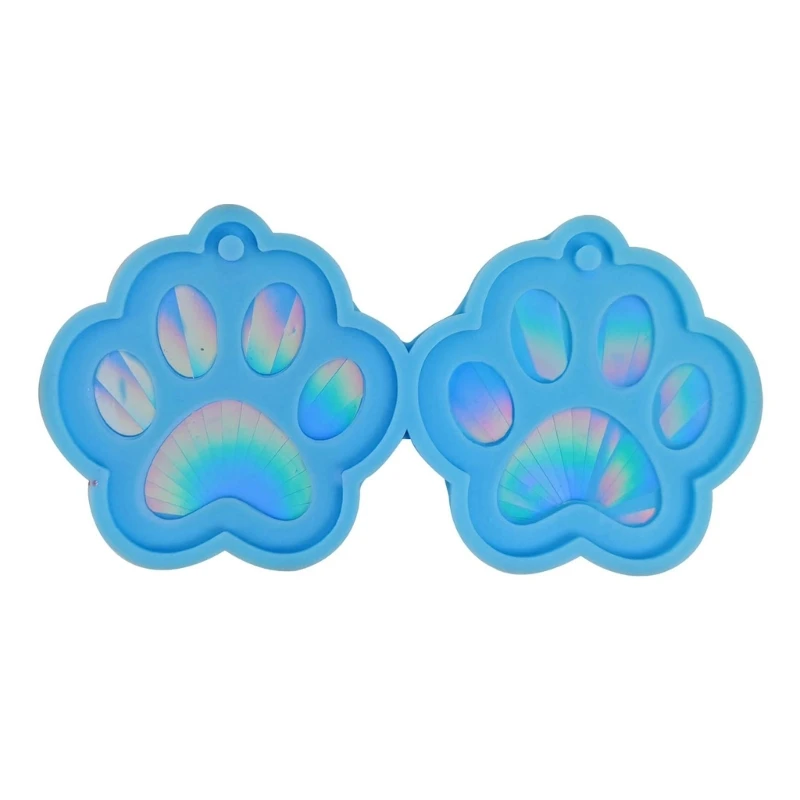 

E0BF Cat Paw Light Pendant Mould Epoxy Earrings Silicone Mold