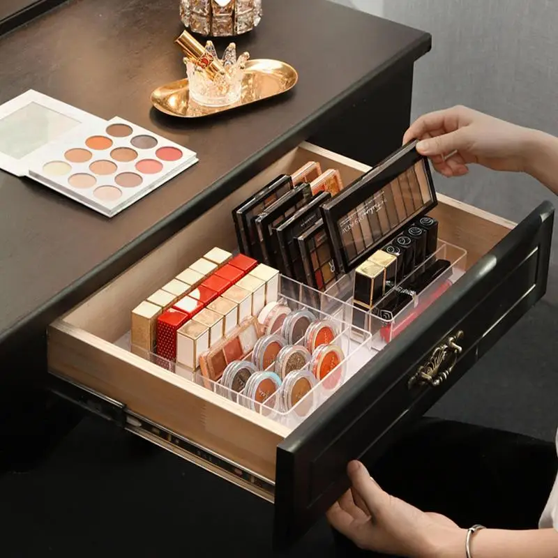 

Makeup Palette Organizer 7 Section Divided Makeup Storage Organizer Transparent Makeup Storage Accessories For Makeup