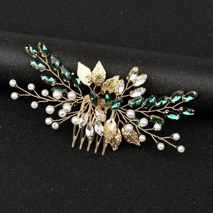 Женская длинная повязка на голову с жемчугом и кристаллами