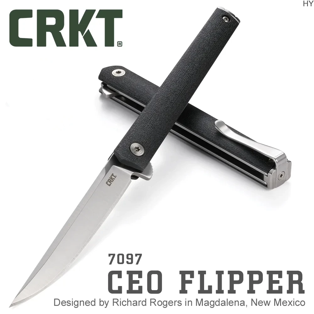 

CRKT 7097 CEO Gentleman's Flipper Folding Knife 3.352" Satin Plain Blade GRN Handle Outdoor Survival EDC Camping Hunting Fishing