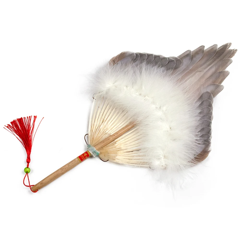 

Ретро-подарок, веер Zhuge Liang из натуральных перьев, традиционное китайское украшение ручной работы, веер Конг Мин, веер для фестиваля, вечеринки, танца
