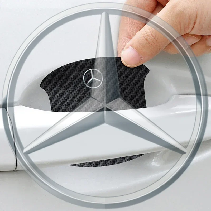 4 шт. защитная чаша для дверной ручки автомобиля наклейка против царапин Mercedes Benz A