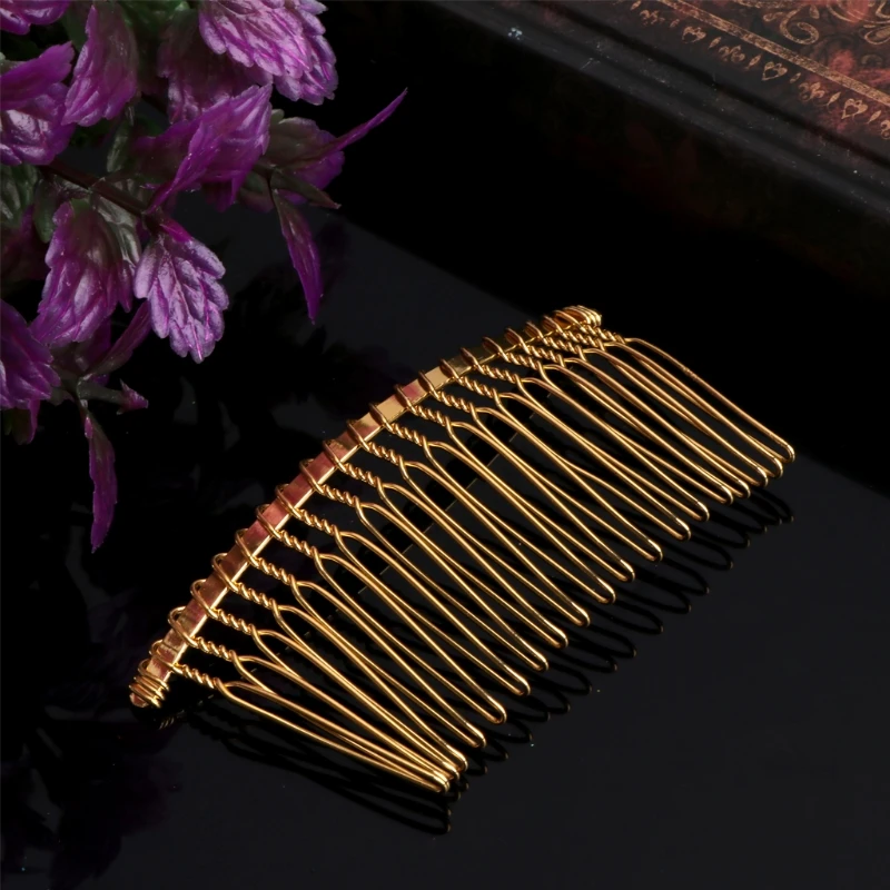 

Portable Wedding Veil Side Comb Wire Twist Hair Clips 20 Teeth Bridal Hair Accessories DIY Hairstyle Tool Comb Drop Shipping