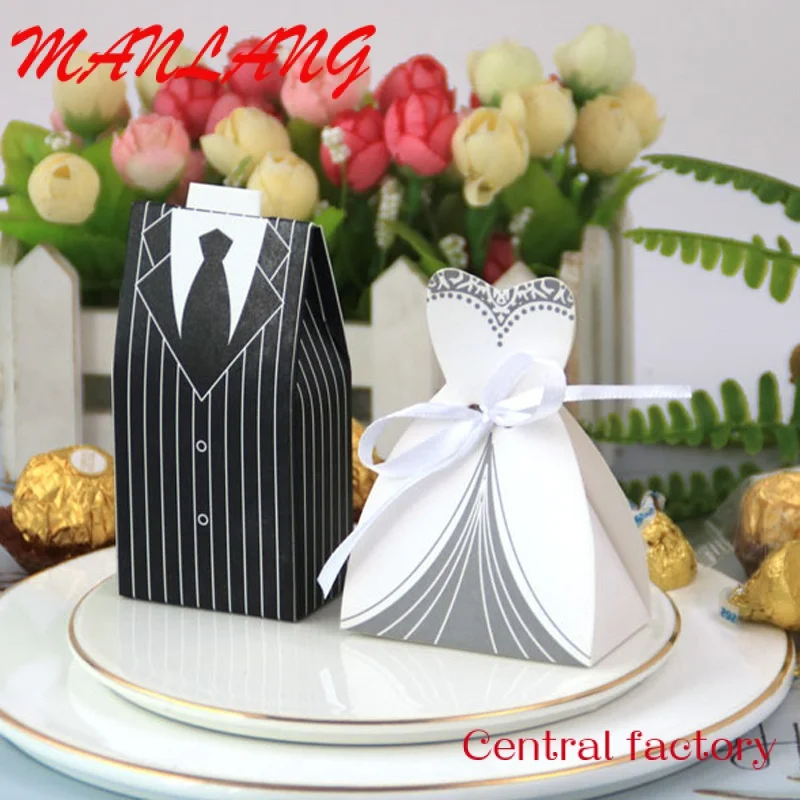 Декор для свадебной вечеринки коробка конфет платьев невесты и жениха коробки