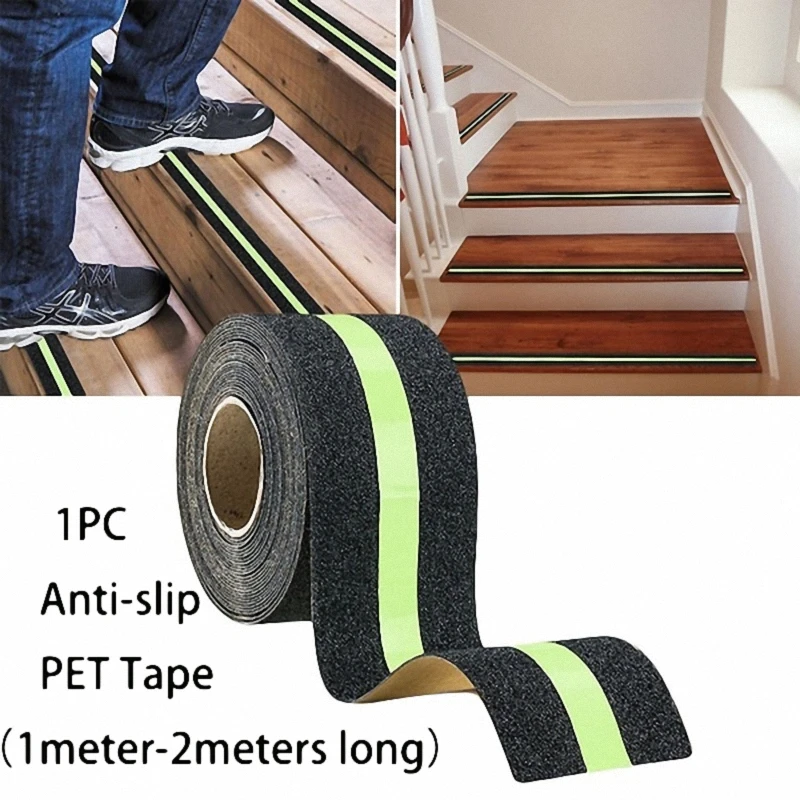 50MM*1/2M PET Stairs Anti-slip Tape Luminous Warning Anti-fouling Waterproof Sticker Grip Glow In The Dark Self Adhesive Tapes