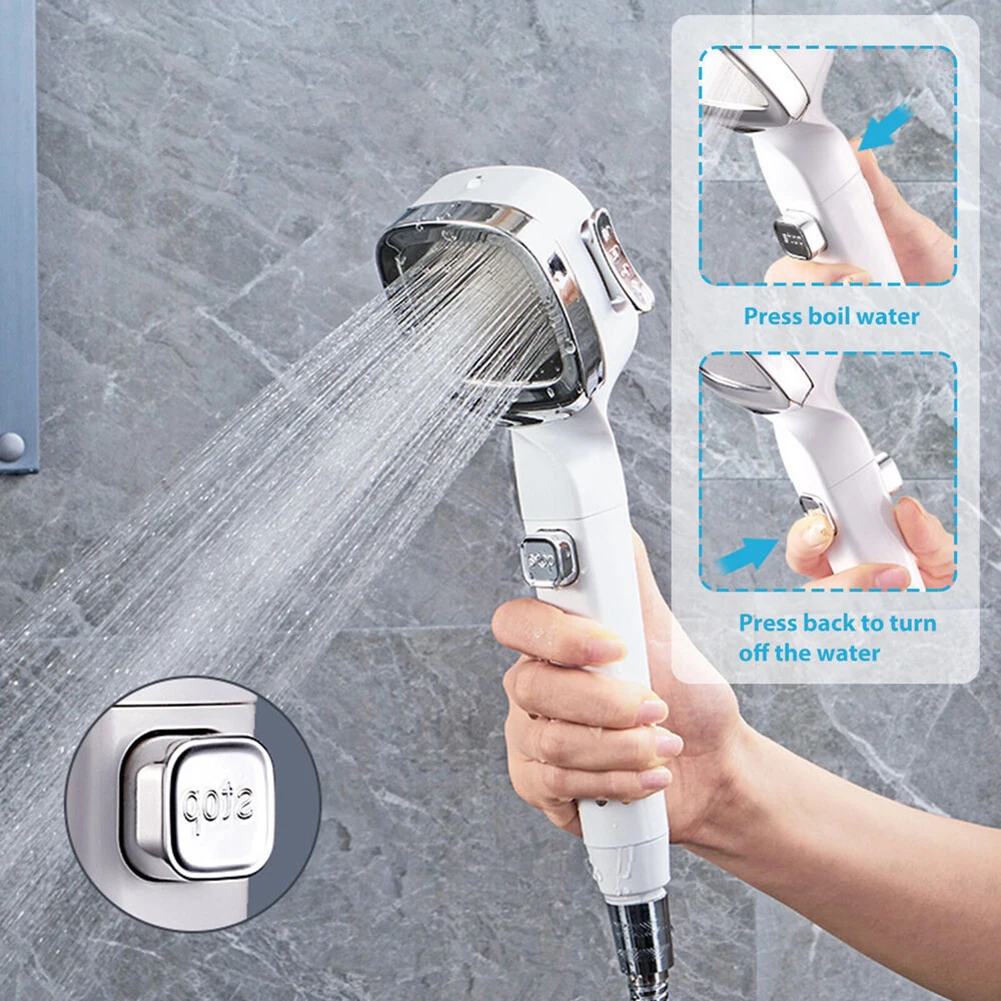 Electroplating ABS Shower Head Showerhead Built-in Filter High Pressure Sprayer Nozzle Water Saving