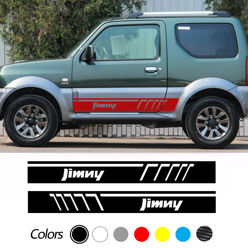 

Для Suzuki Jimny Авто полоса виниловая пленка наклейки для автомобиля обе двери боковая юбка спортивные наклейки декорация для автомобилей аксе...