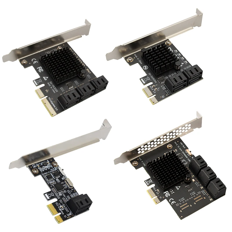 

Адаптер SATA PCI-E, 2 порта, SATA 3,0 на PCIe x1 x16, карта расширения SATA PCI-e PCI Express, конвертер, компьютерные аксессуары