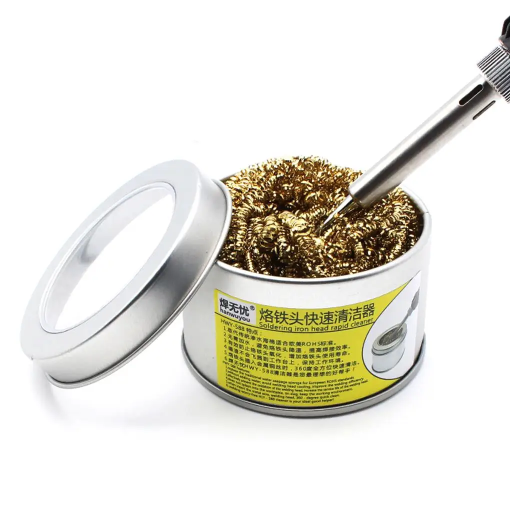 

Soldering Iron Tip Cleaner Welding Solder Iron Tip Brass Ball Cleaning Tool Stainless Steel