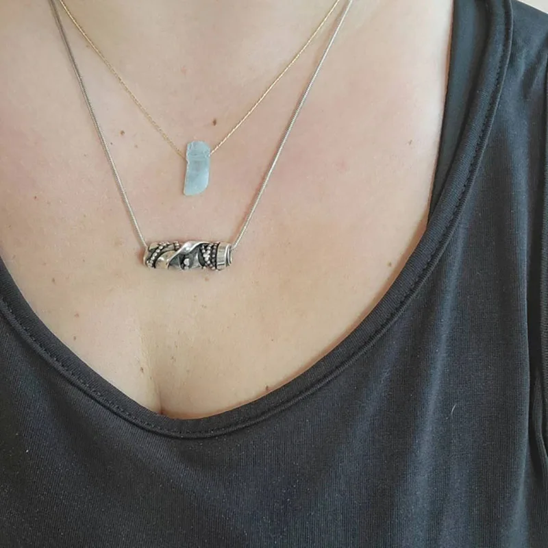 Raw Aquamarine камень для родившихся в марте Necklace кристалл исцеления чакр