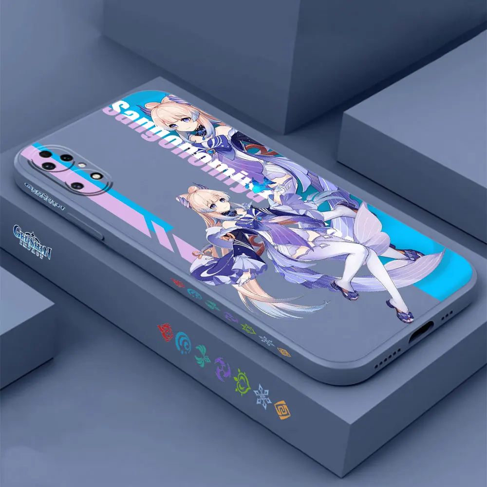 Genshin Impact Ganyu Sangonomiya Kokomi Phone Case For Huawei P60 P50 P40 P30 P20 Mate 50 40 30 20 20X 10 Colour Liquid Cover