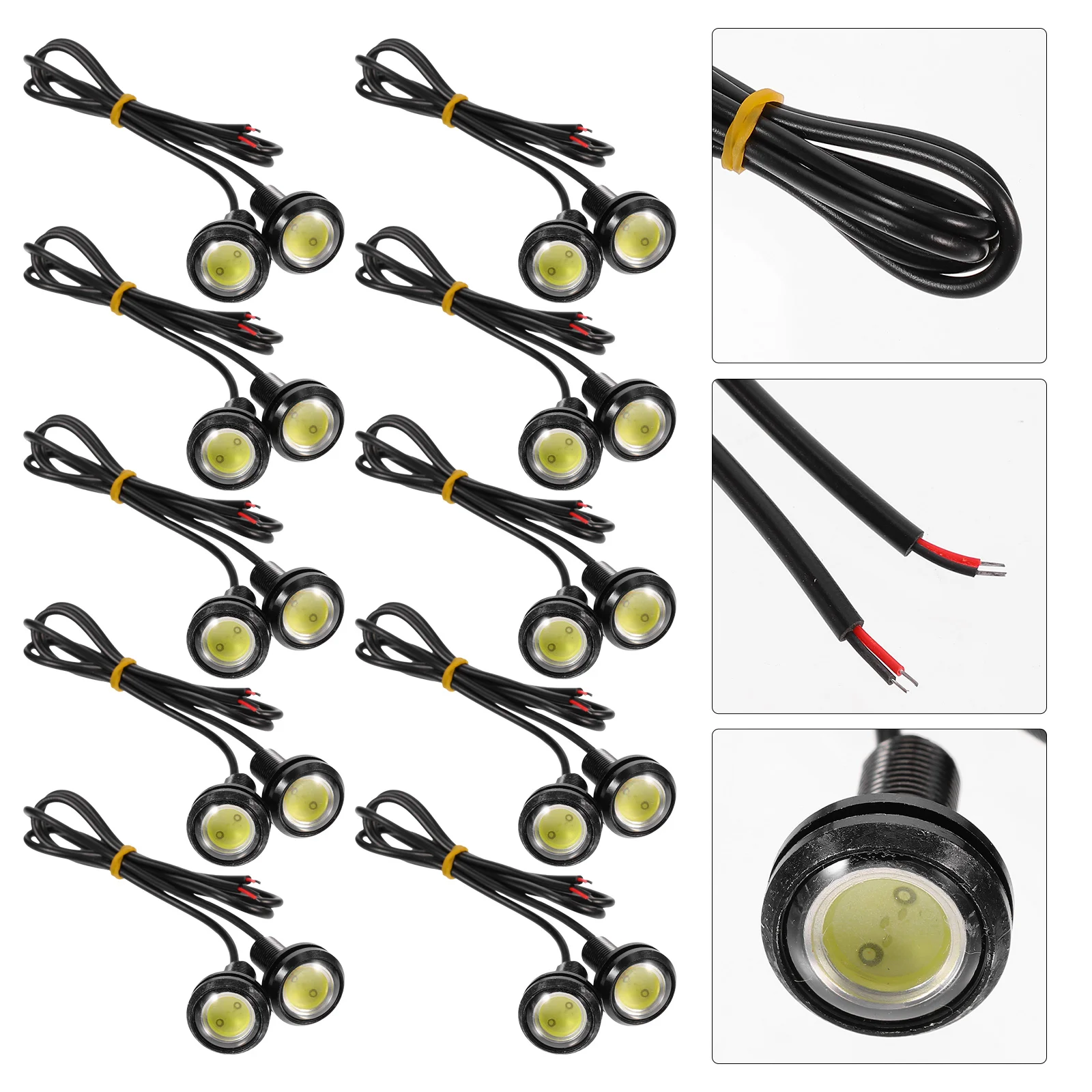 

10 Pcs Yacht Eagle Eye Lights Wiz Bulbs Backup LED Bulb Ultra Thin Running Eagle Light Shell: Aluminum Alloy Drl Tail Lights