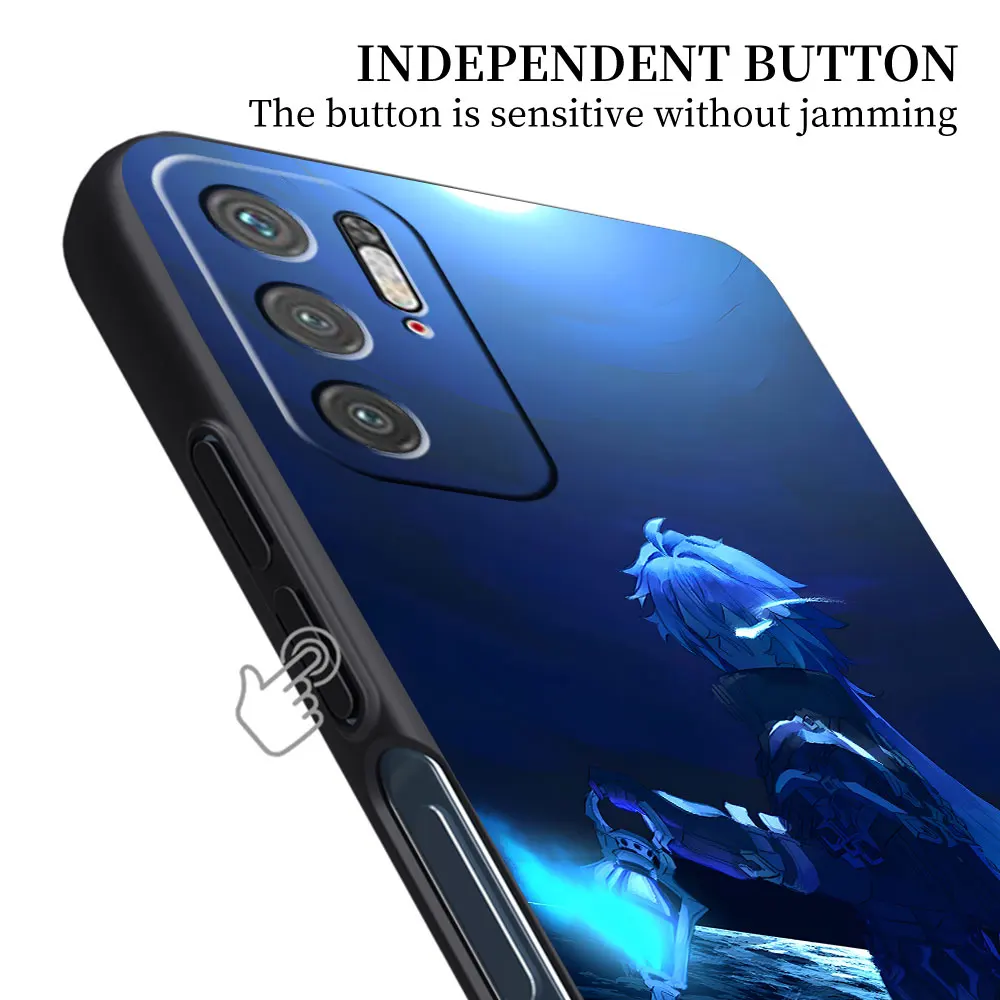 Фото Защитный чехол для Xiaomi Redmi 15C 8 A5 12 6 7A 9C 12C 8A 6A 9 9A 9T 10 10A 10C 13C Genshin Impact Lohen, черный чехол из ТПУ для телефона №4