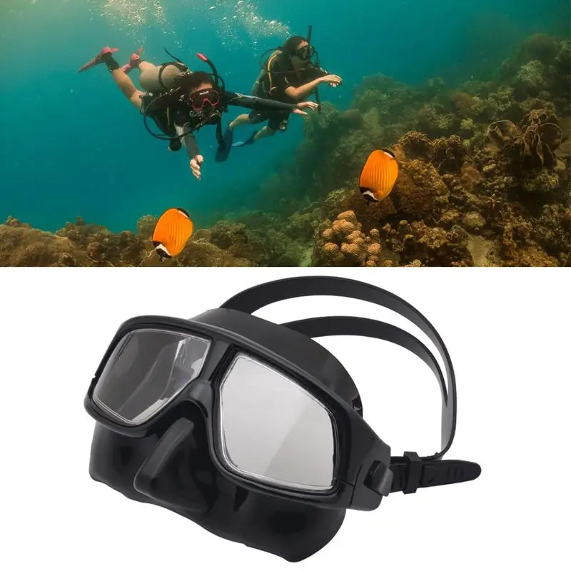 

Силиконовые очки для свободного погружения, Подводная маска для подводного плавания, водонепроницаемая противотуманная маска для дайвинга E56D