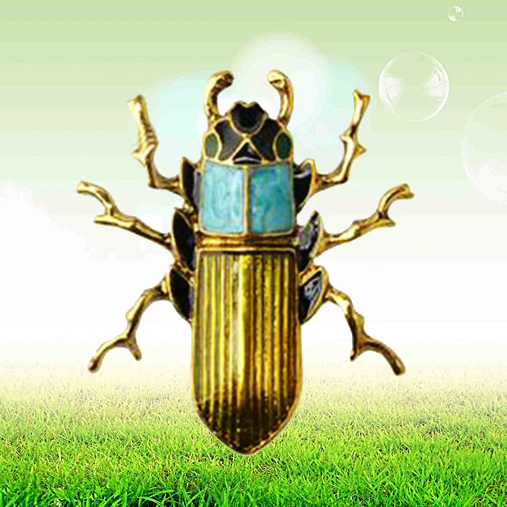 Эмалированная брошь в виде жука блестящая булавка из золотого сплава нагрудная