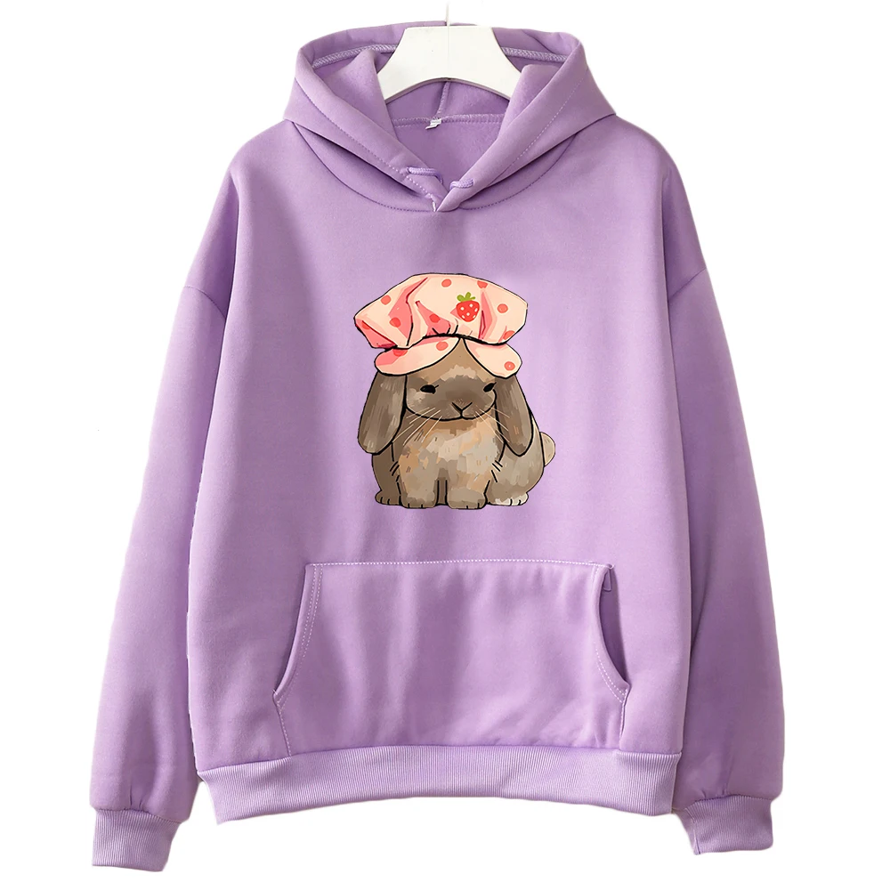 

Rabbit and Cat He Wears A Nice Hat Aesthetic Hoodie Girls Harajuku Cartoon Anime Graphic Sweatshirt Kawaii/Cute Spring & Autumn