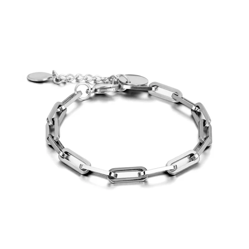 

Get Your Hands on Our Trendy Geometric Square Link Titanium Steel Bracelet