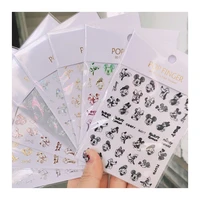 5pcs new low price disney cartoon nail stickers minnie mickey mickey mouse donald duck nail art decoration decal accessories