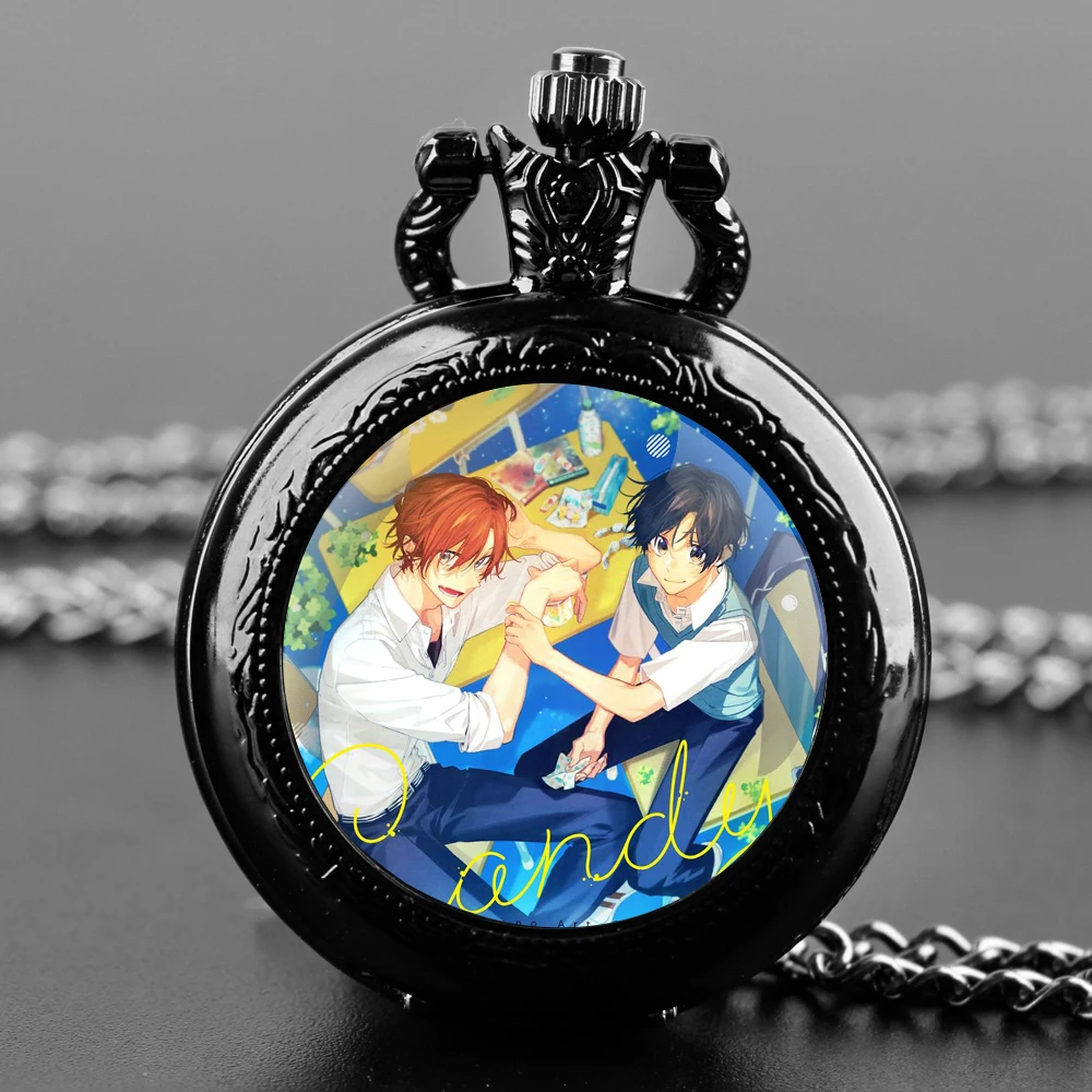 Аниме Сасаки и Мияно карманные часы со стеклянным куполом ожерельем-цепочкой