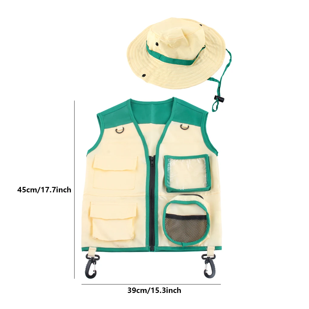 Комплект из приключенческие костюмы и шляпы с несколькими карманами для